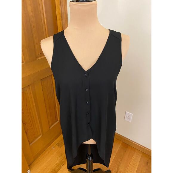 Necessary Objects High Low Button-Up Black Tunic Top Size Small - Picture 4 of 9